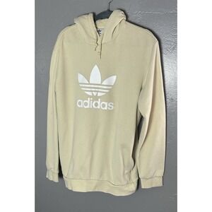 Adidas Yellow Pull Over Hoodie Side Zip‎ Pockets Oversized Fit Womens Size L